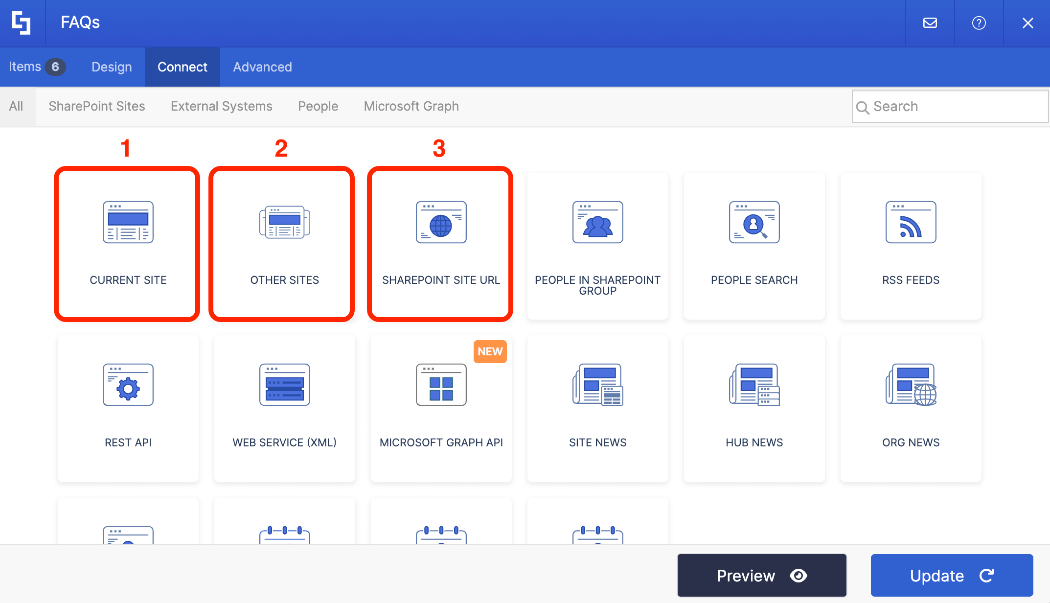 Selecting the connection type to be used in the integration