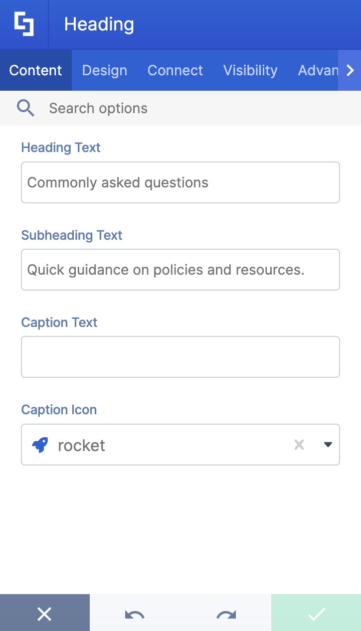 Modifying element settings to fit the branding of the page