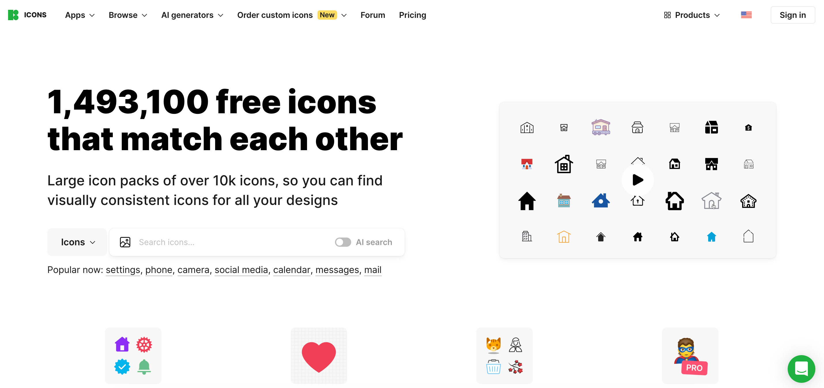 Selecting matching visual graphics from Icons8 to use as unique web assets