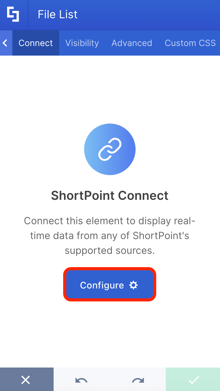 Clicking the blue configure button under the dynamic connect tab interface