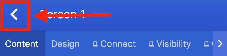 Clicking the back arrow icon to return to the main item entries list