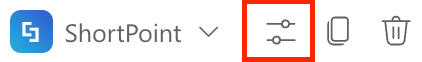 Selecting the Edit properties icon on the ShortPoint web part action bar