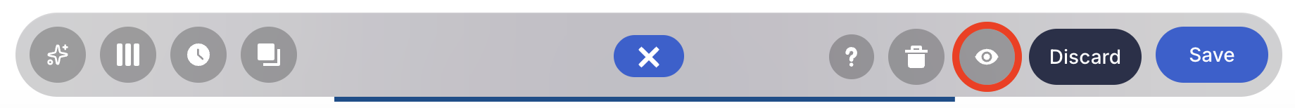 Clicking the eye icon to see the Table of Contents in real time