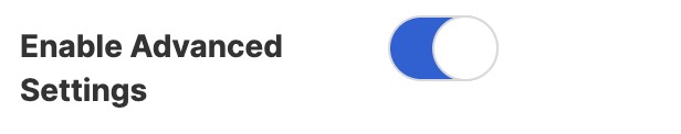 Activating the Enable Advanced Settings toggle switch to apply custom JavaScript code