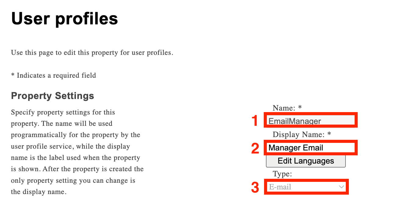 Configuring Property Settings fields