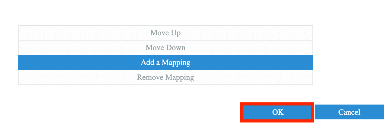 Confirming settings by clicking the OK button to build the managed property schema