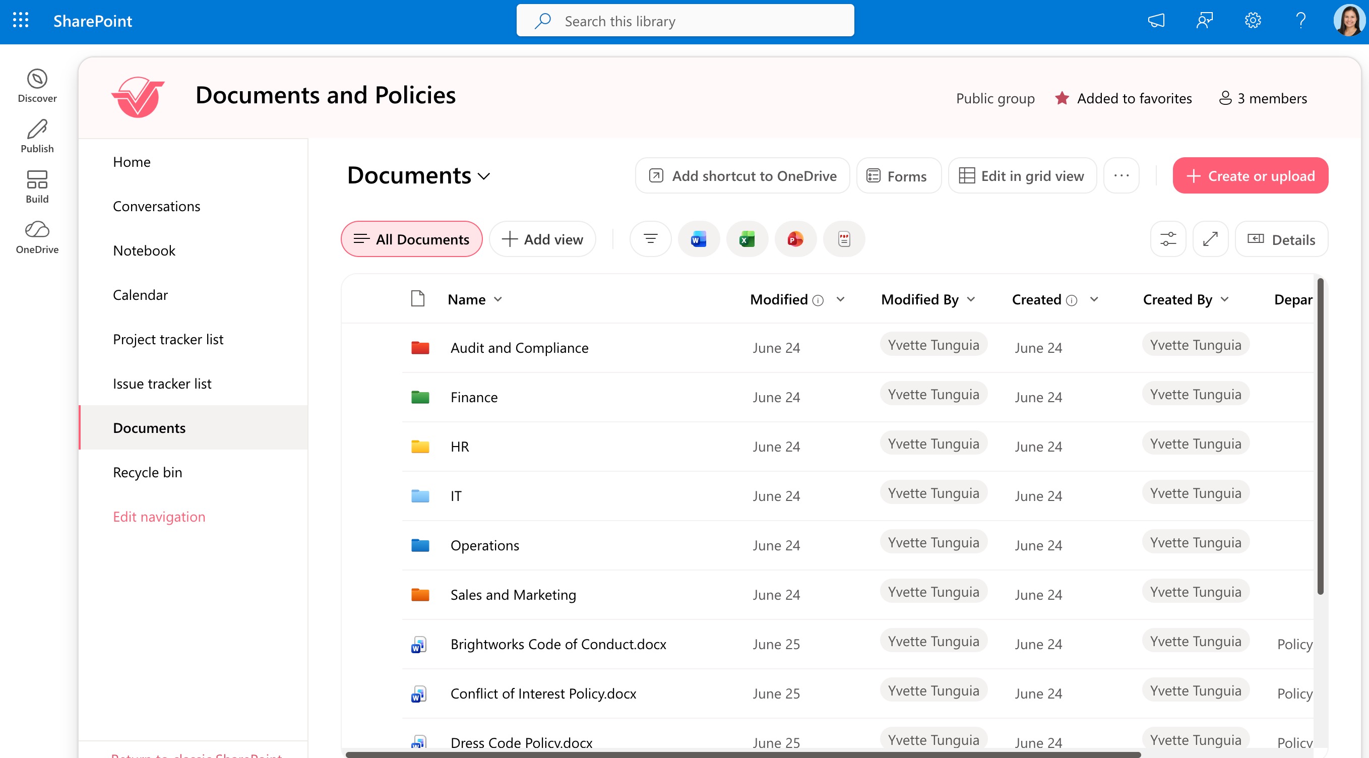 SharePoint list with folders example