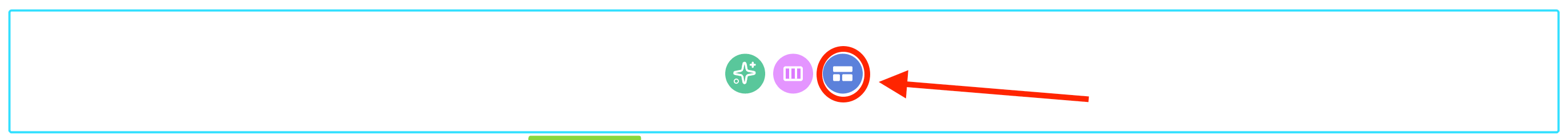 Selecting the blue template icon to open the ShortPoint template library