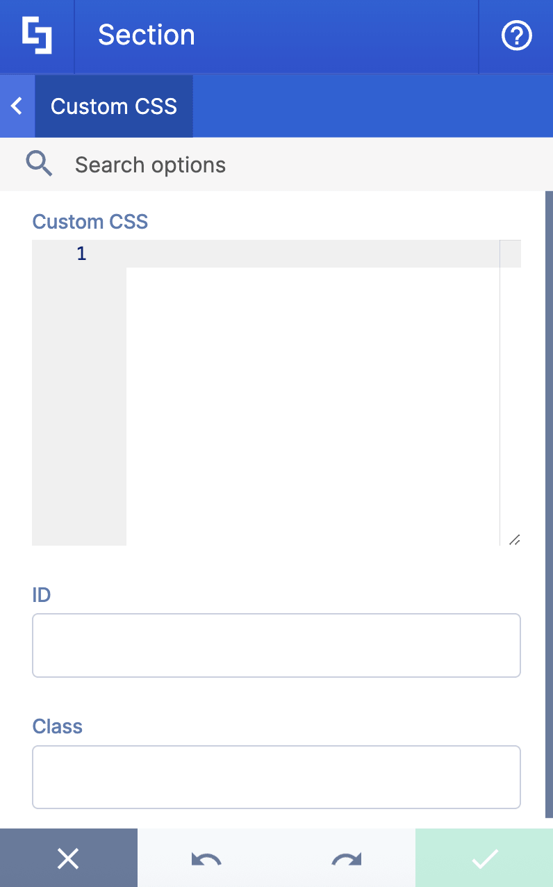 Custom CSS text editor field with additional ID and Class input boxes