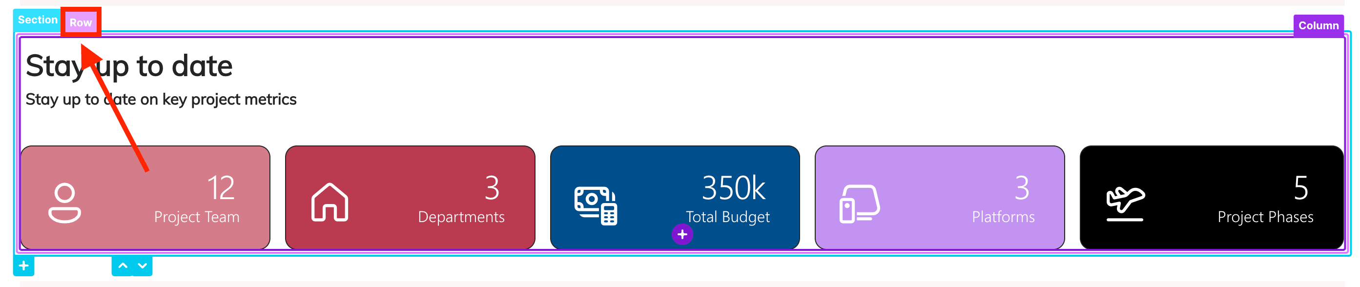 Selecting the EasyPass tag of a row inside a Section