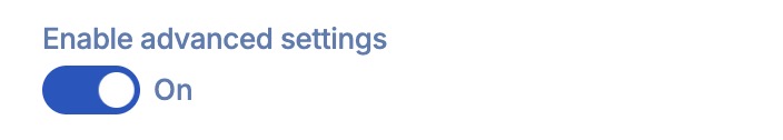 Enable advanced settings