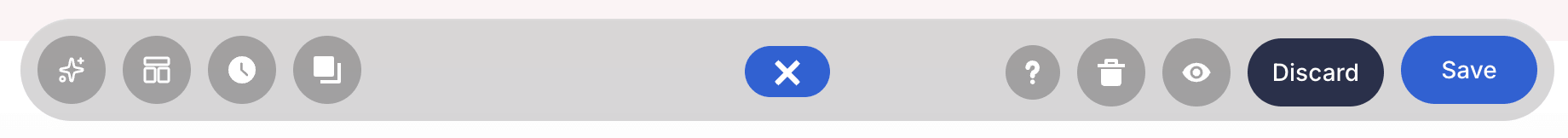 Action Toolbar displaying controls with the Grid Mode toggle button removed