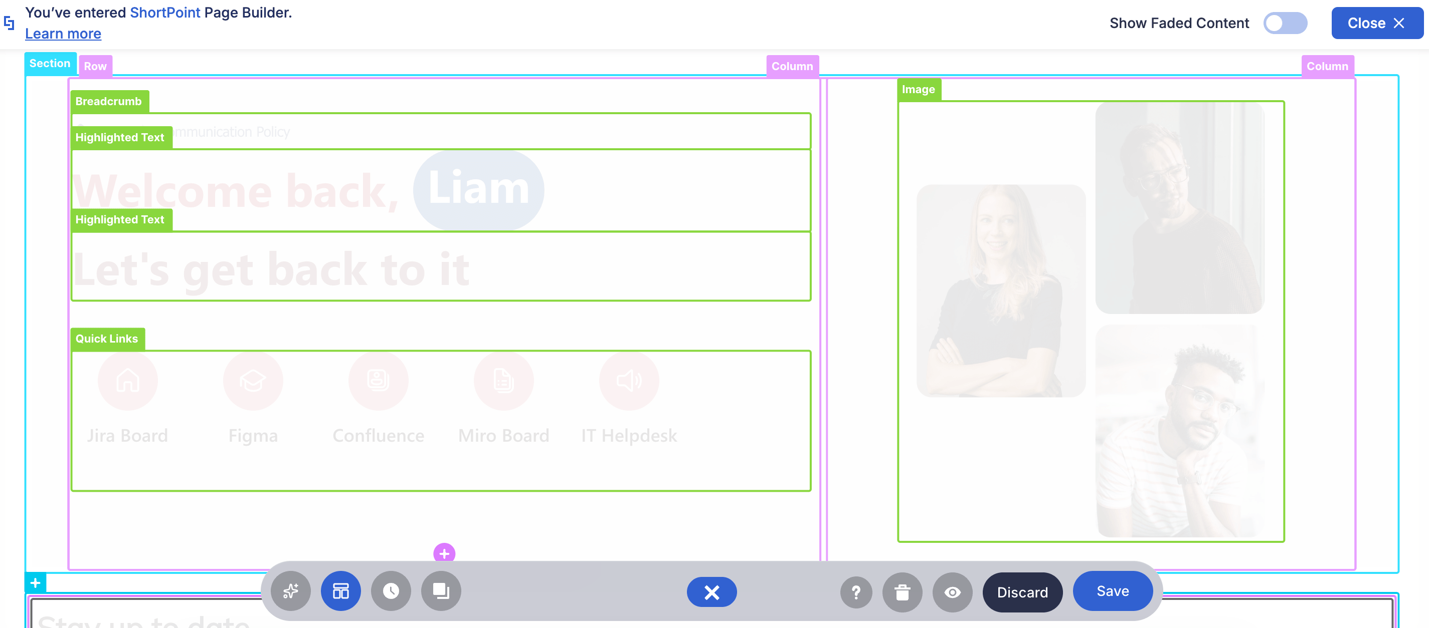 Live Wireframe experience displaying color-coded element frames on a live page