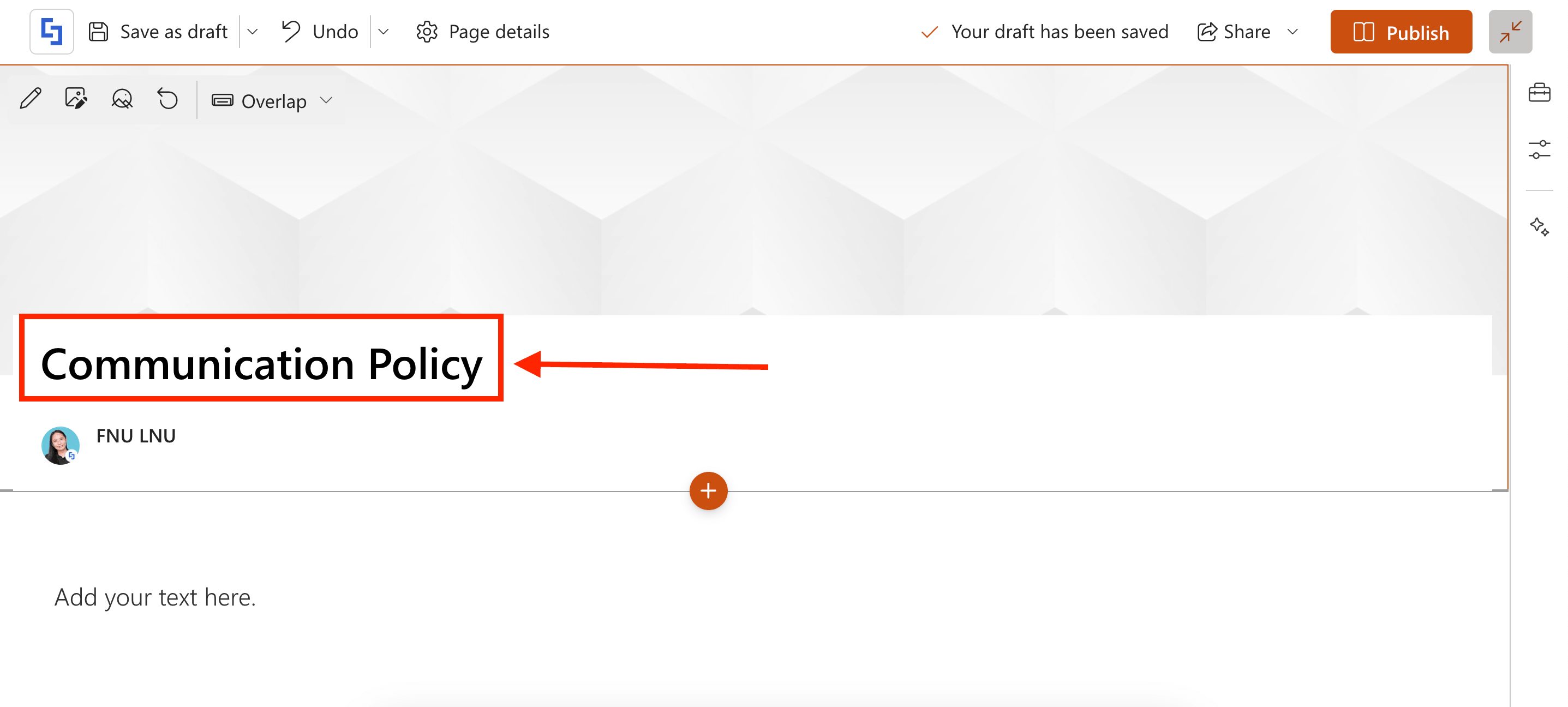 Setting the modern page title to match the original page name