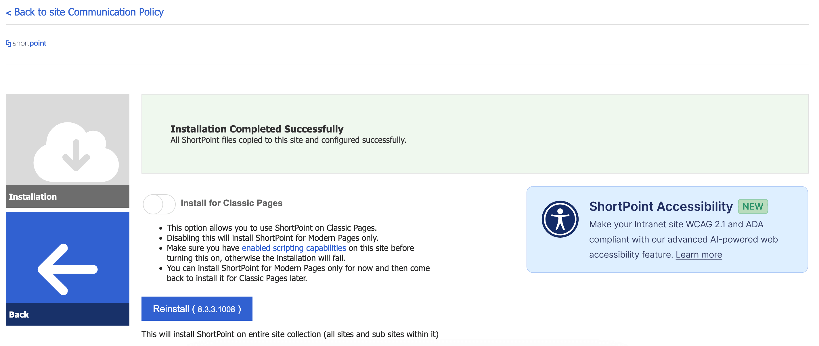 Reinstalling completed successfully 