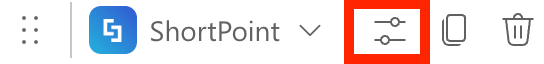 Selecting the Edit Properties icon on the ShortPoint web part toolbar