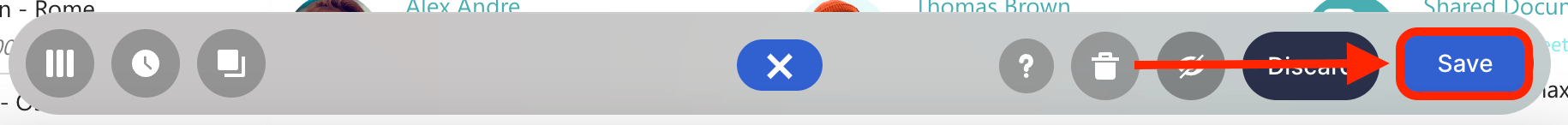 Saving changes on the ShortPoint page action bar