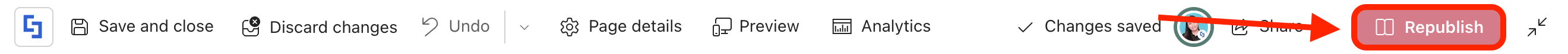 Republishing the updated SharePoint page to publish the tile layout fix