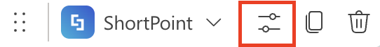 Edit Properties slider icon on the ShortPoint web part toolbar