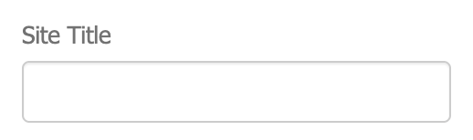 Empty Site Title text box where new site title text is entered