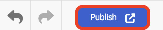 Clicking the Publish button to save and apply the new site title