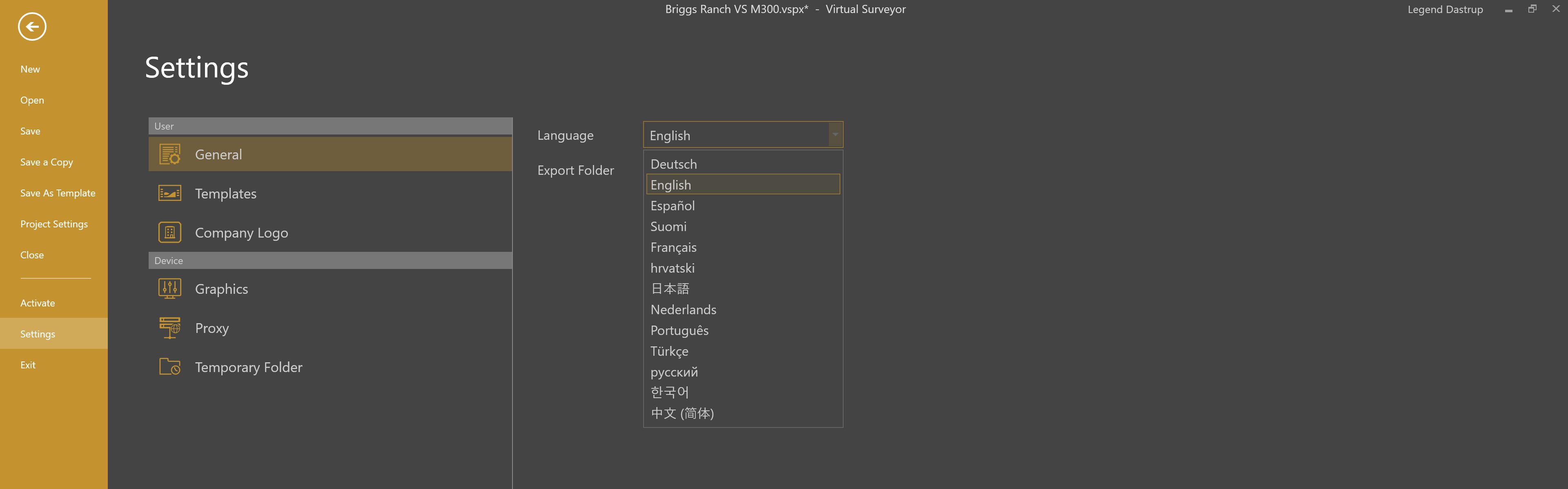 13 supported languages in the VirtualSurveyor and TerrainCreator apps.