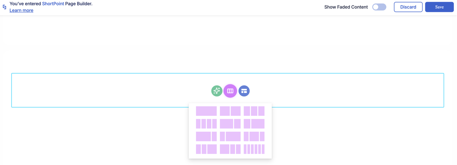 Screenshot 2026-10-19 at 2.11.55 PM.png Choosing a column layout for a new row in the Page Builder