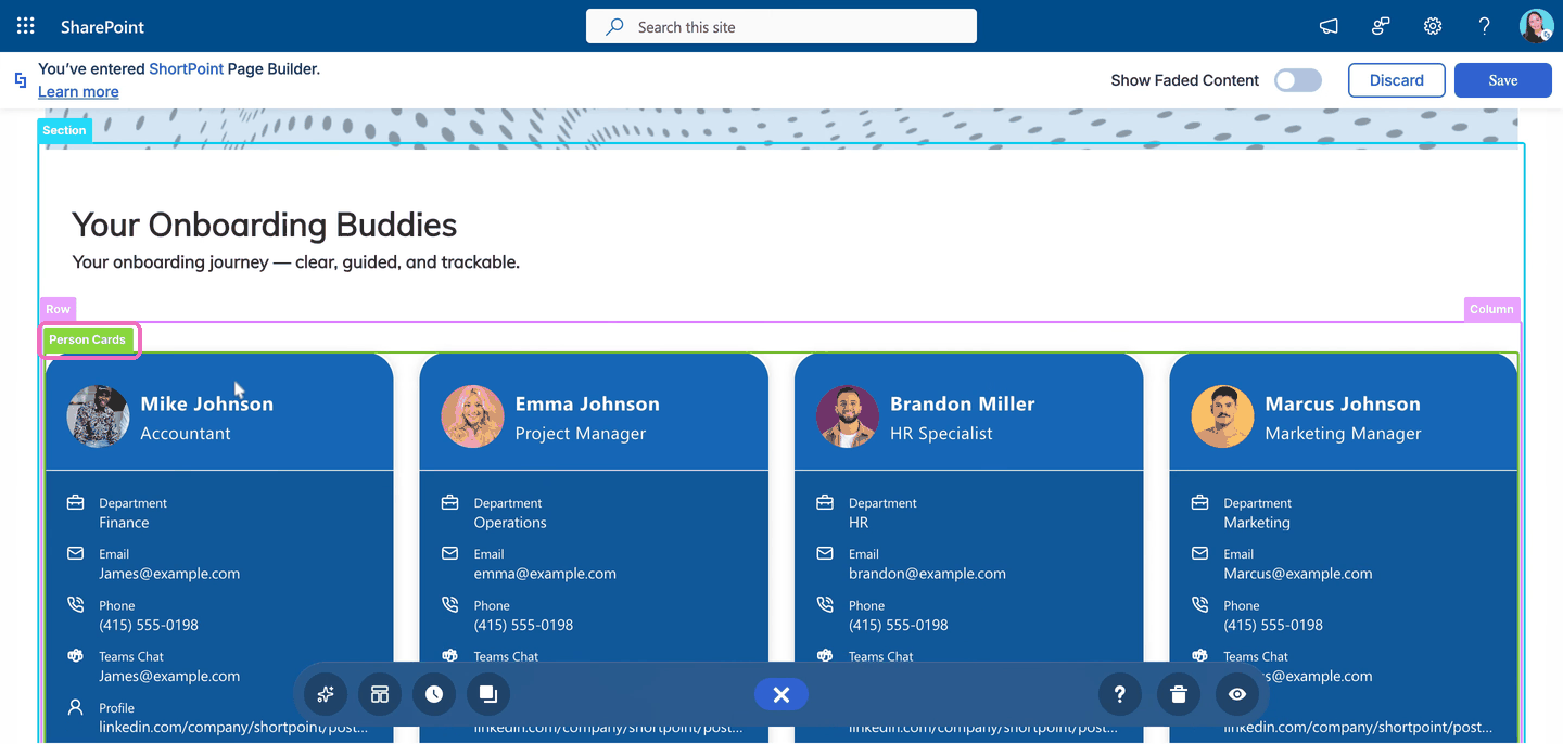 Selecting the Person Cards EasyPass tag to choose the Design Element to copy