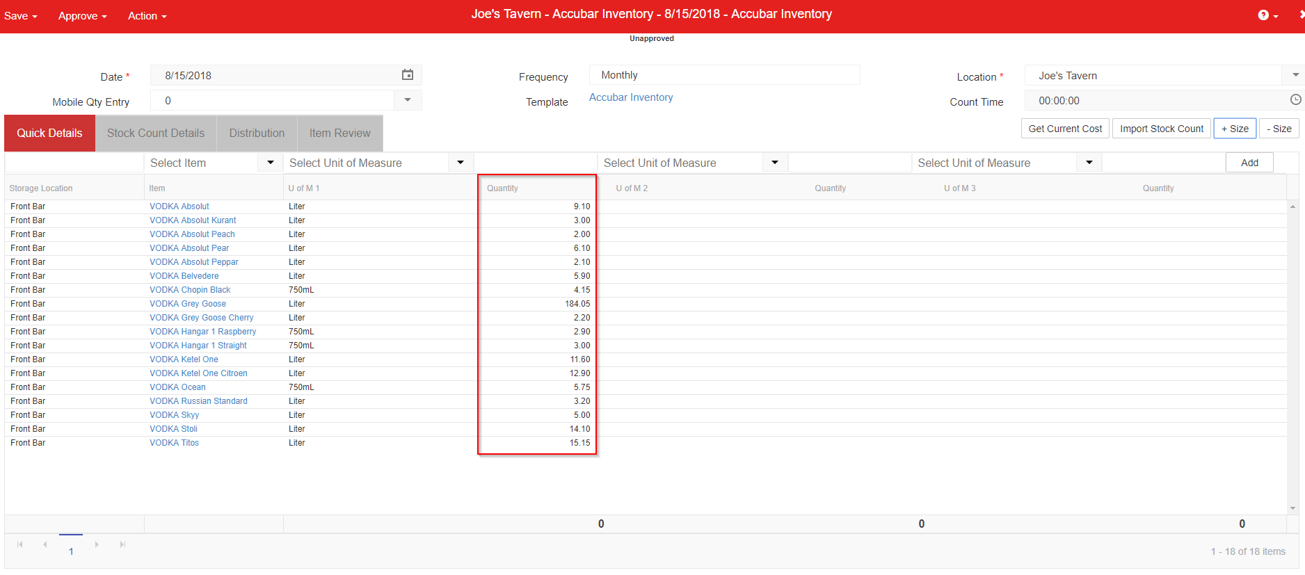 Accubar Count Imports Support Center