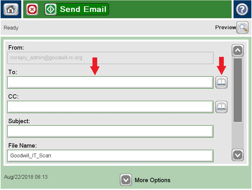 Scan to Email on New Printers Goodwill Industries of Michiana, Inc.