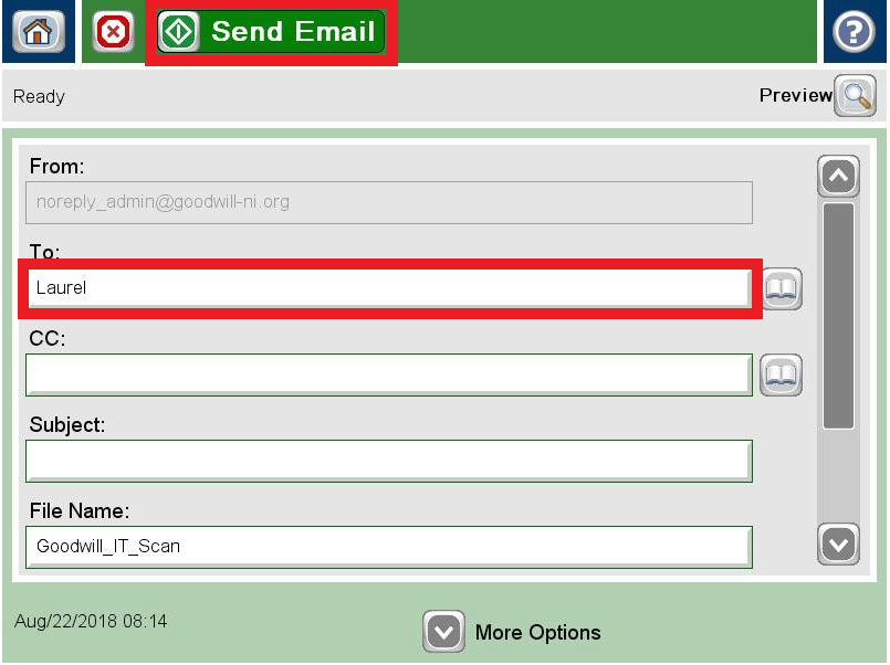 Scan to Email on New Printers Goodwill Industries of Michiana, Inc.
