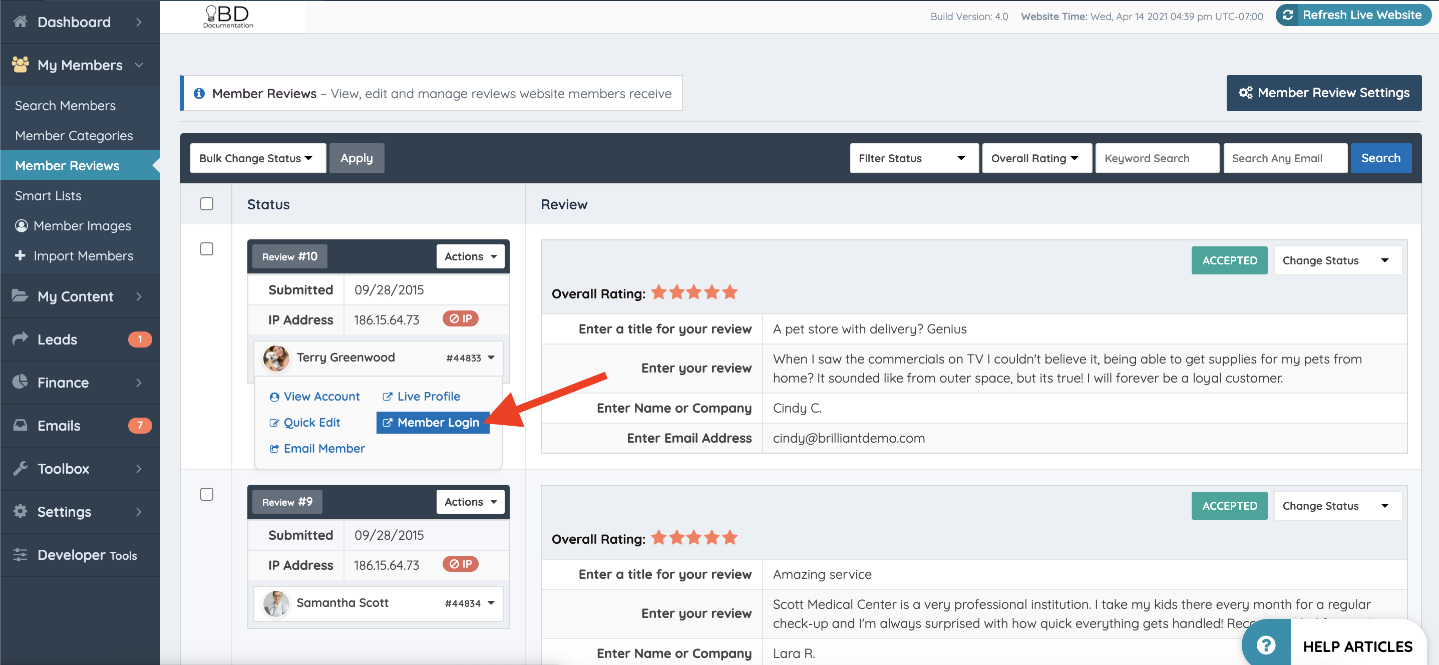 Brilliant Directories How to Login As Member Brilliant Directories Documentation