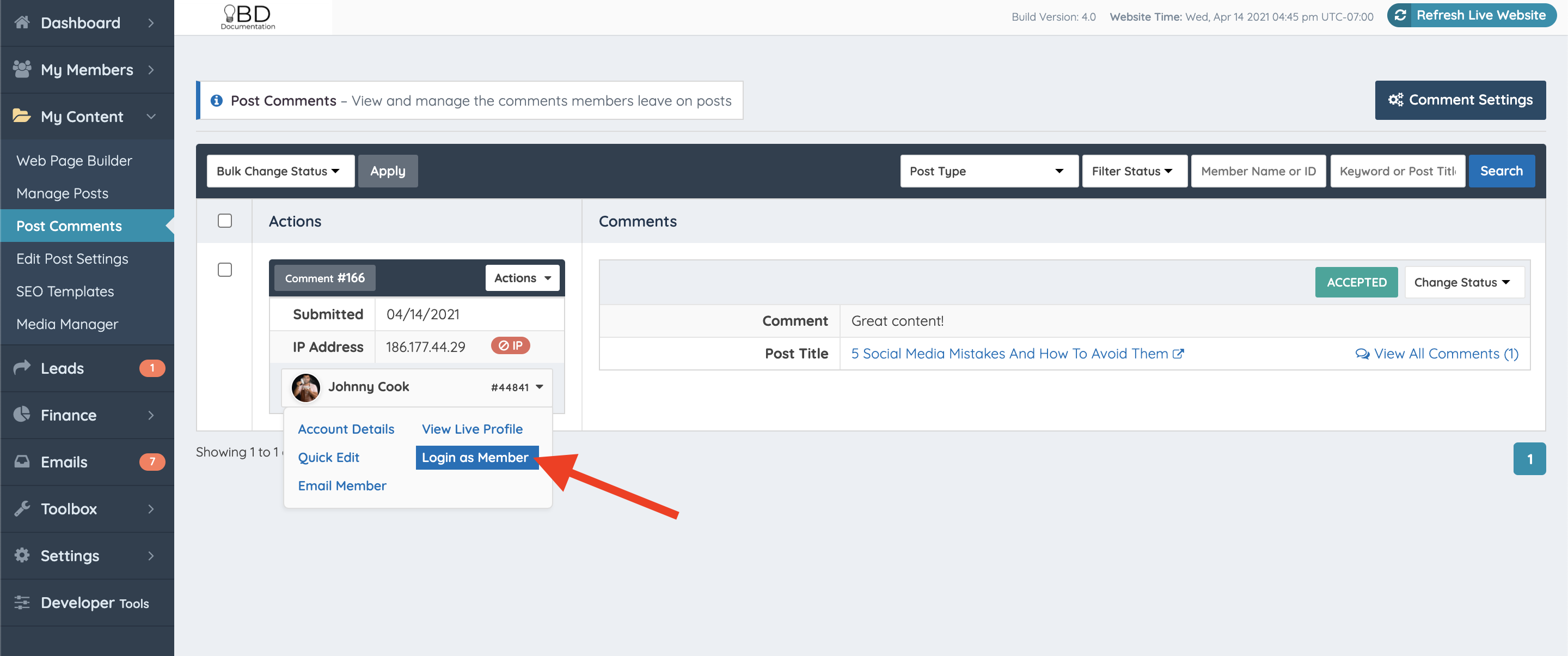 Brilliant Directories How to Login As Member Brilliant Directories Documentation