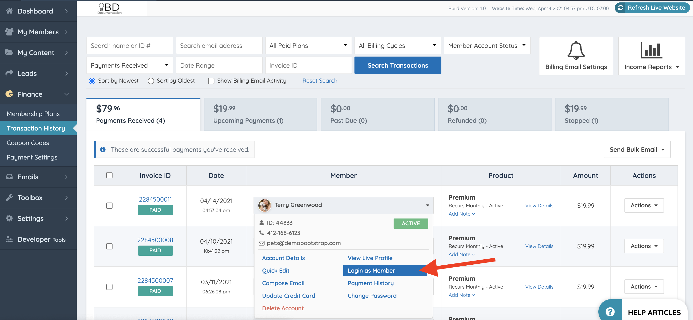 Brilliant Directories How to Login As Member Brilliant Directories Documentation