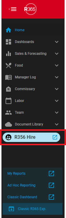 R365 Hire Overview Support Center