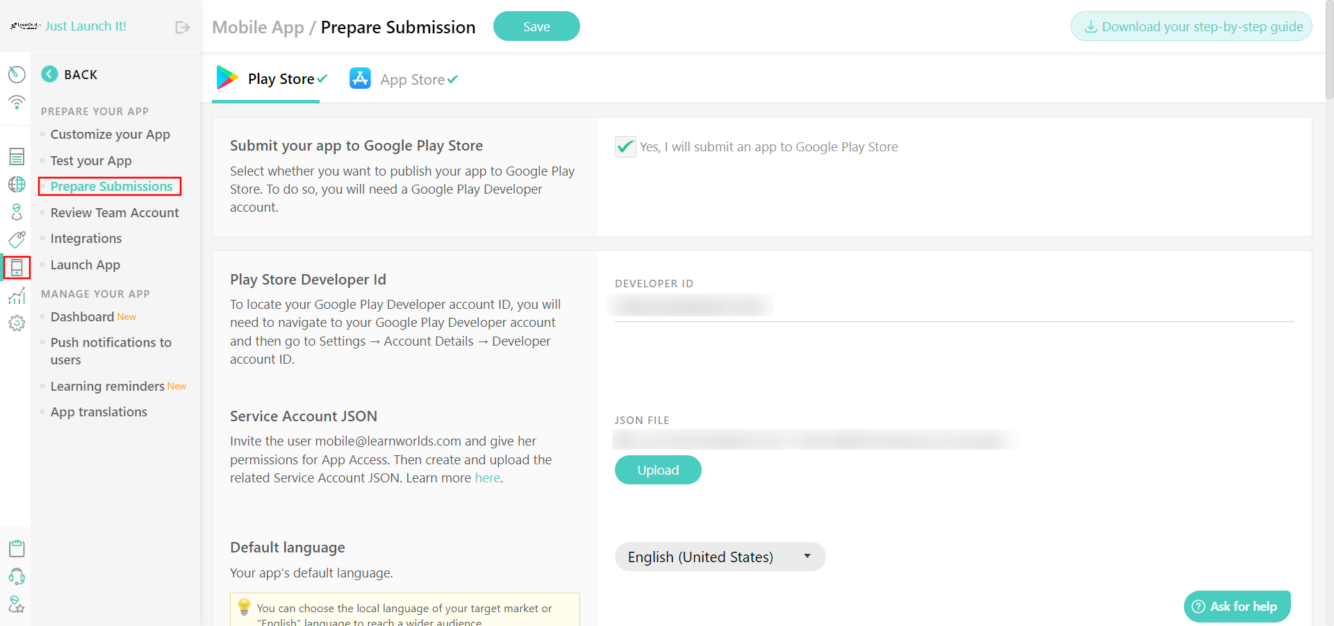 How to Prepare your Android App for Submission : LearnWorlds Help Center