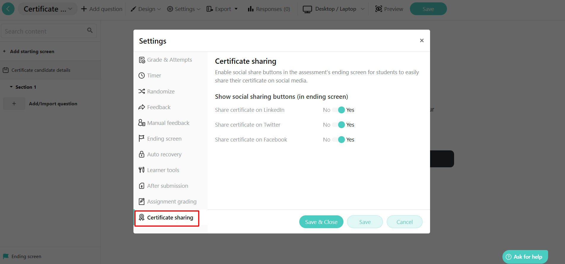 How to Allow Users to Share their Certificates on Social Media ...