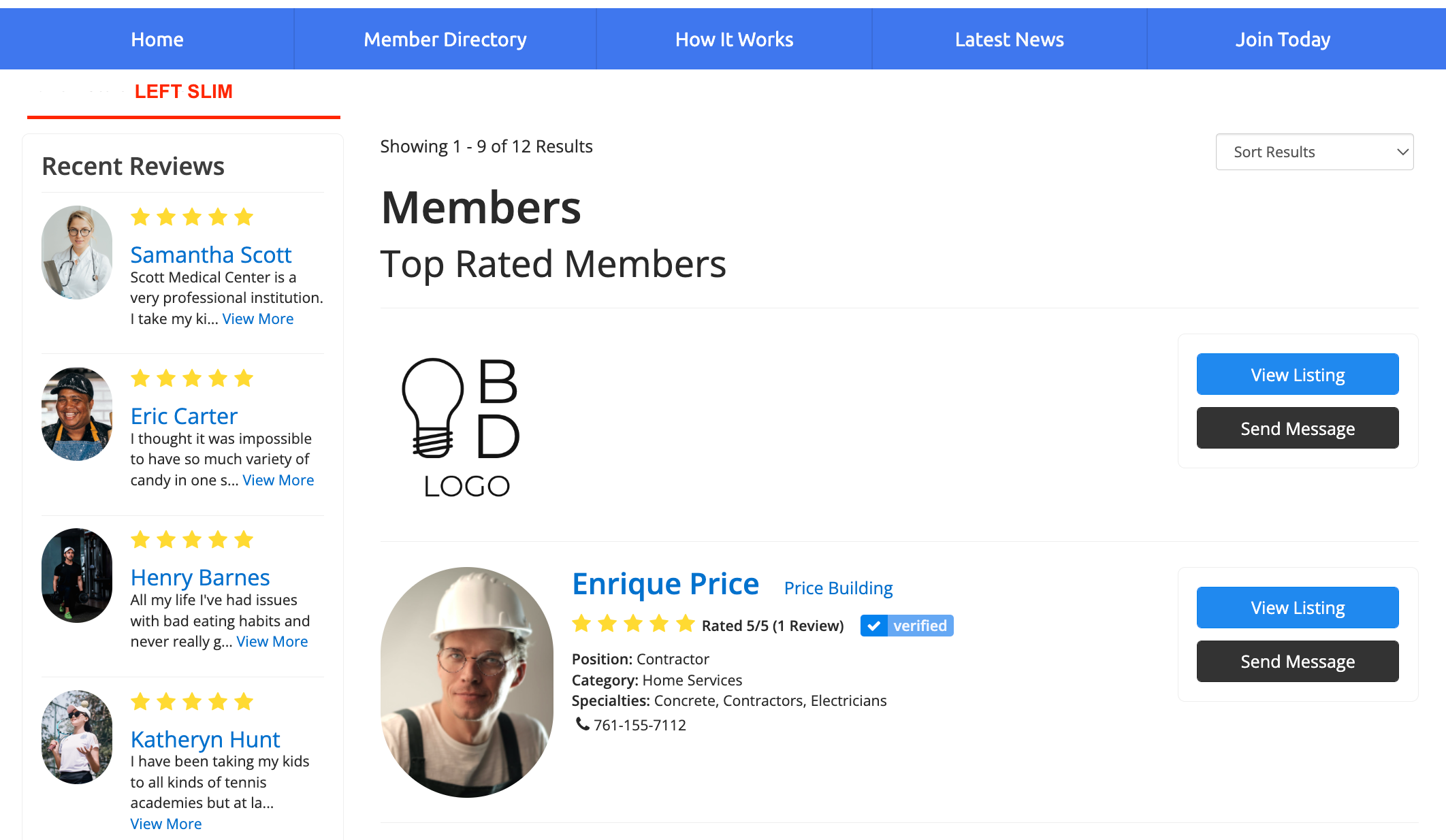 Brilliant Directories Design Settings » Sidebar Alignment Options