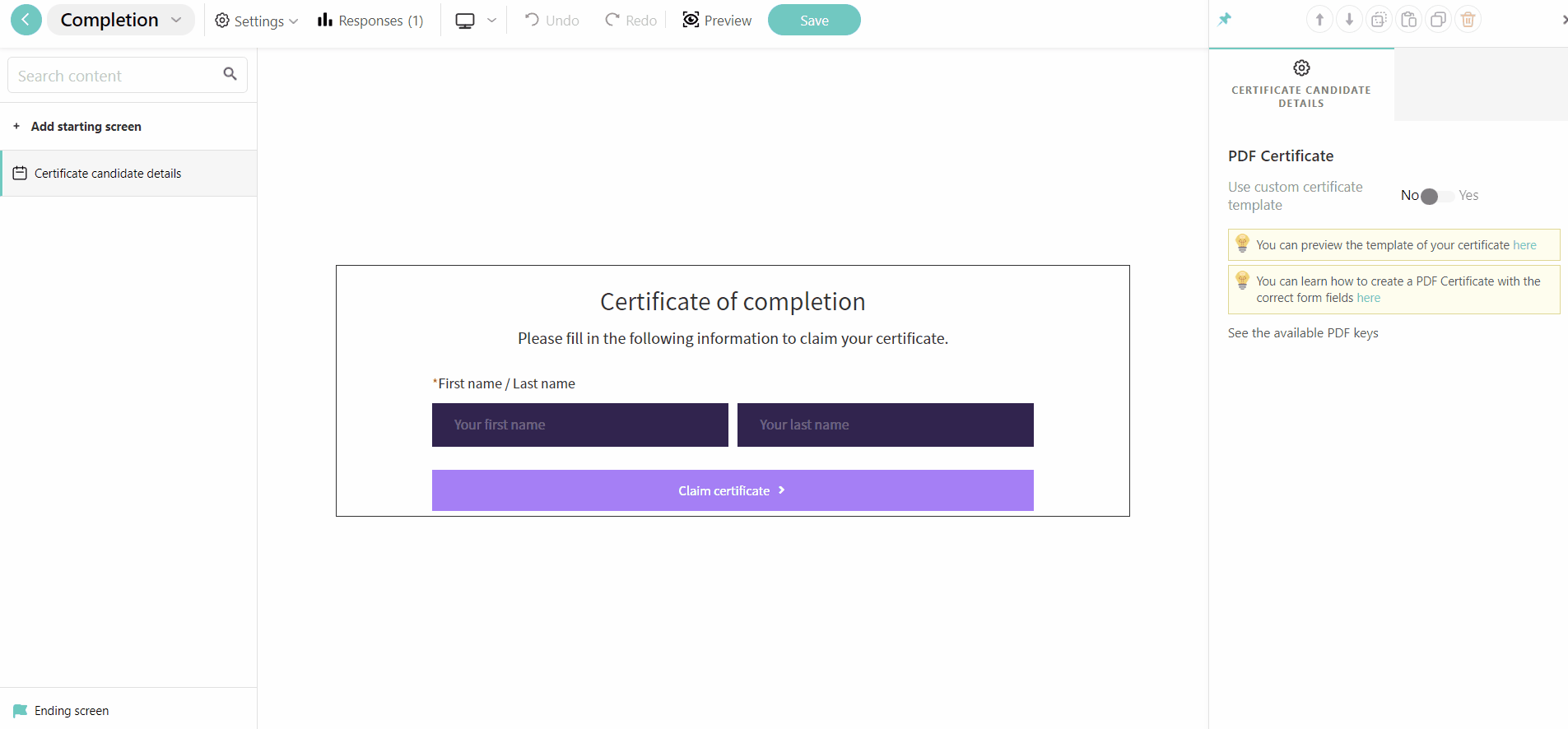 How to Create a Certificate of Completion LearnWorlds Help Center