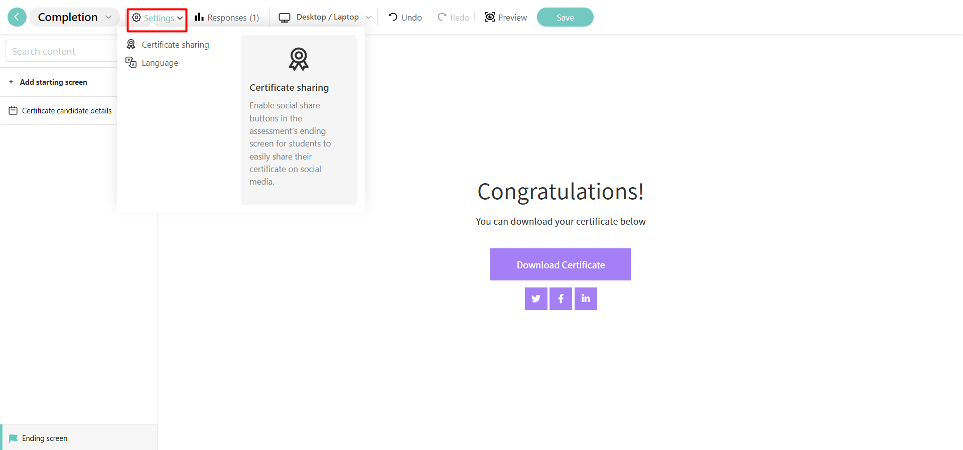 How to Create a Certificate of Completion : LearnWorlds Help Center