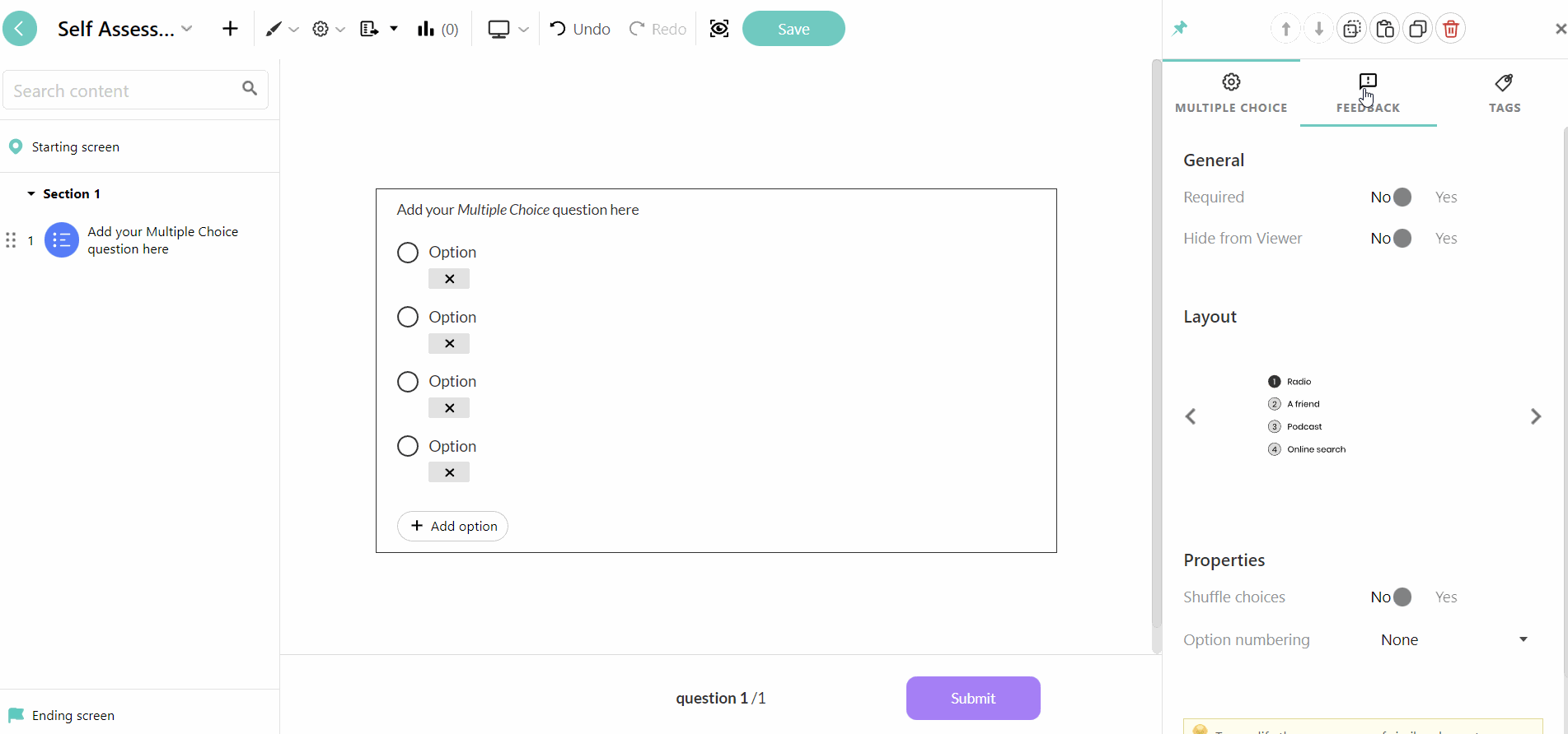 How to Create a SelfAssessment (NonGraded) LearnWorlds Help Center