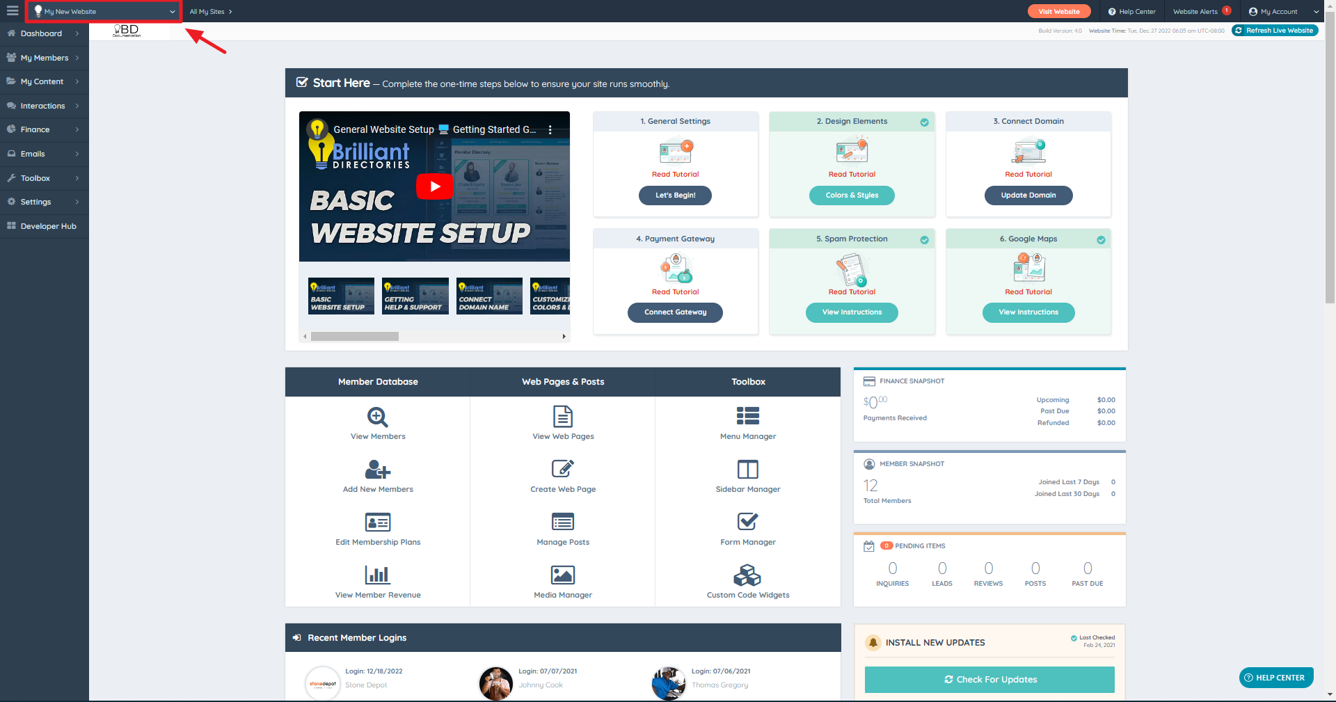 Brilliant Directories - Account Dashboard - Brilliant Directories ...