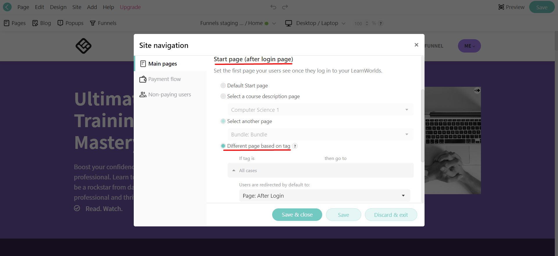 How to Create Multiple After Login Pages based on User Tags