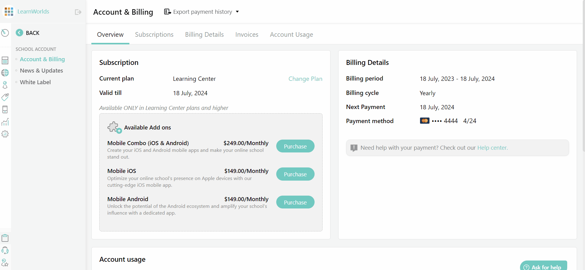 How to Activate/Upgrade your Learnworlds Account : LearnWorlds Help Center