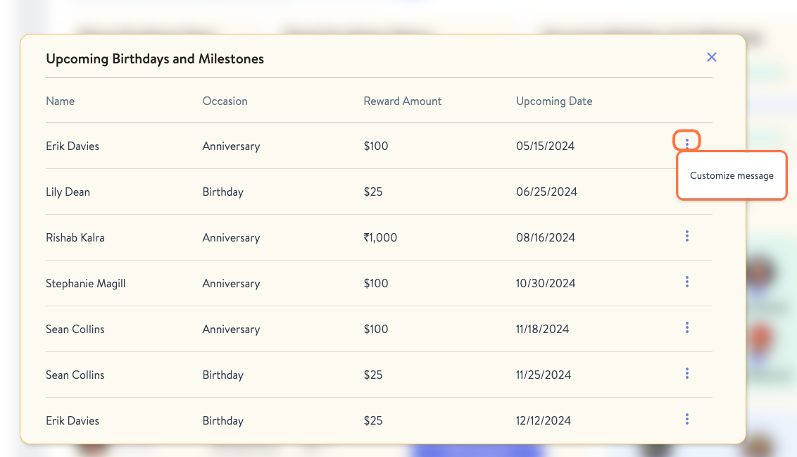 Click on Customize message