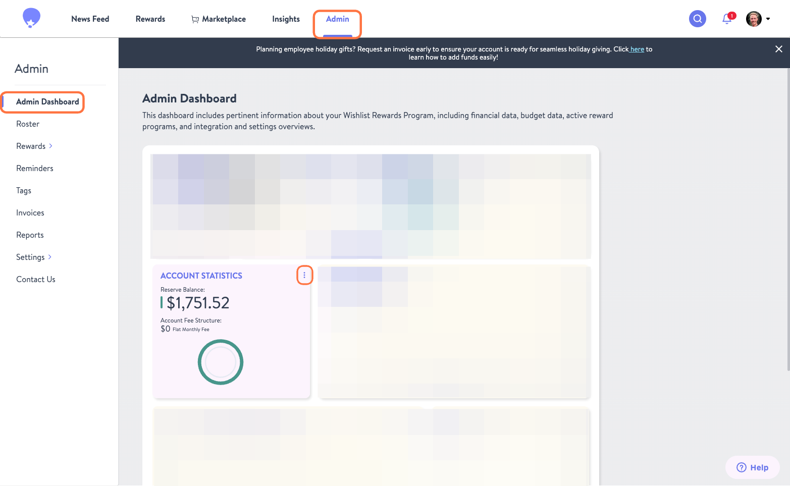 Click on ACCOUNT STATISTICS…