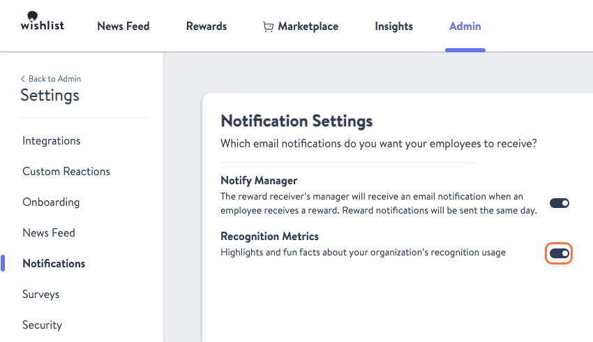 Click on Highlights and fun facts about your organization’s recognition usage