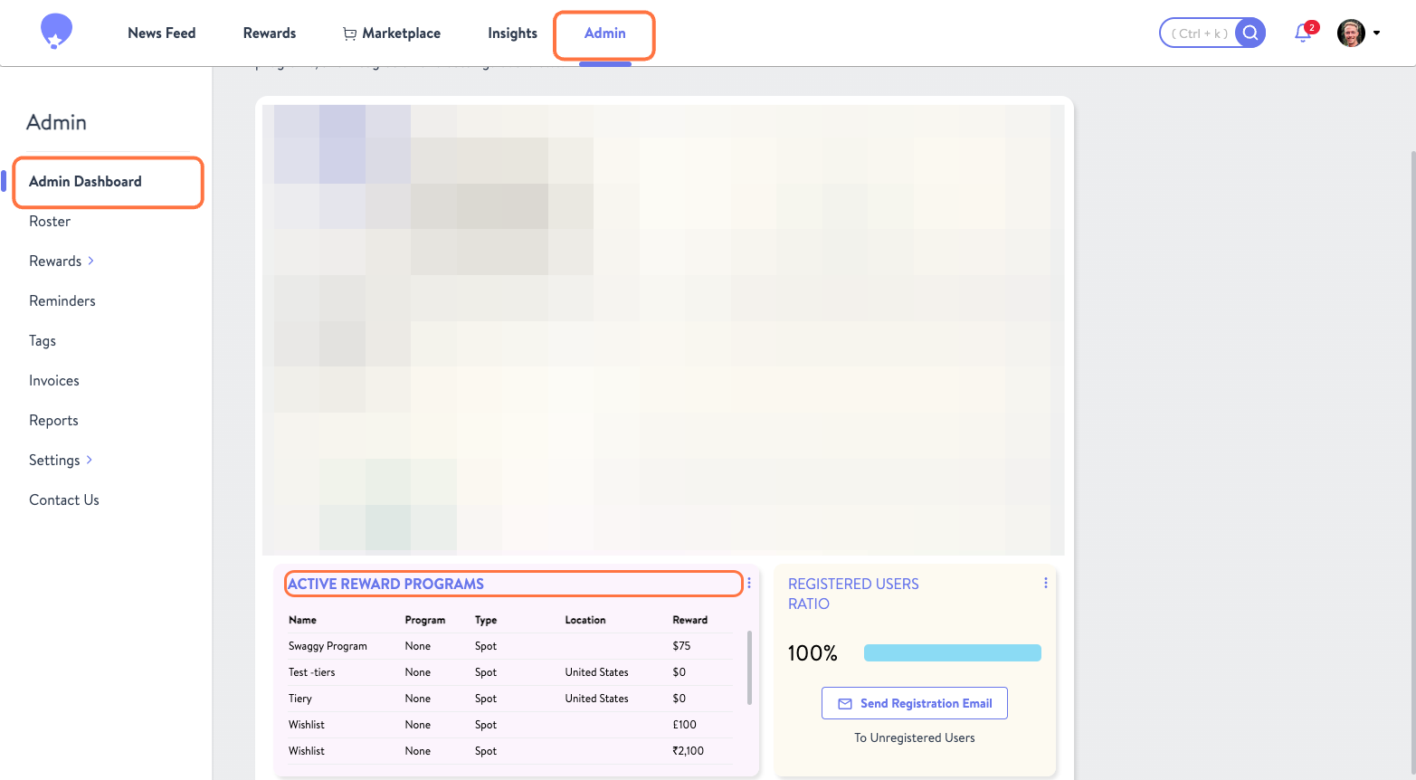 Click on ACTIVE REWARD PROGRAMS