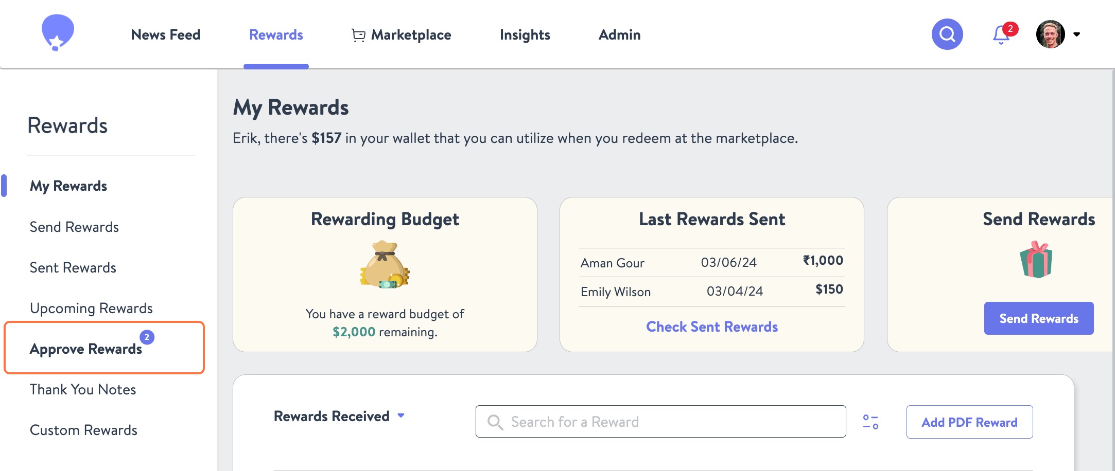 Click on My Rewards…