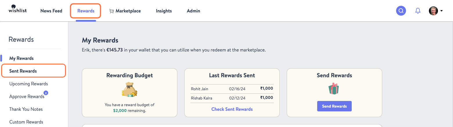 Click on My Rewards…